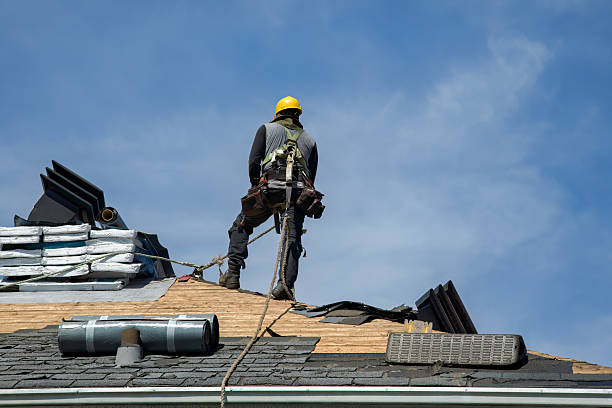 Professional Gutter Installation technician working in Grissom Arb, IN